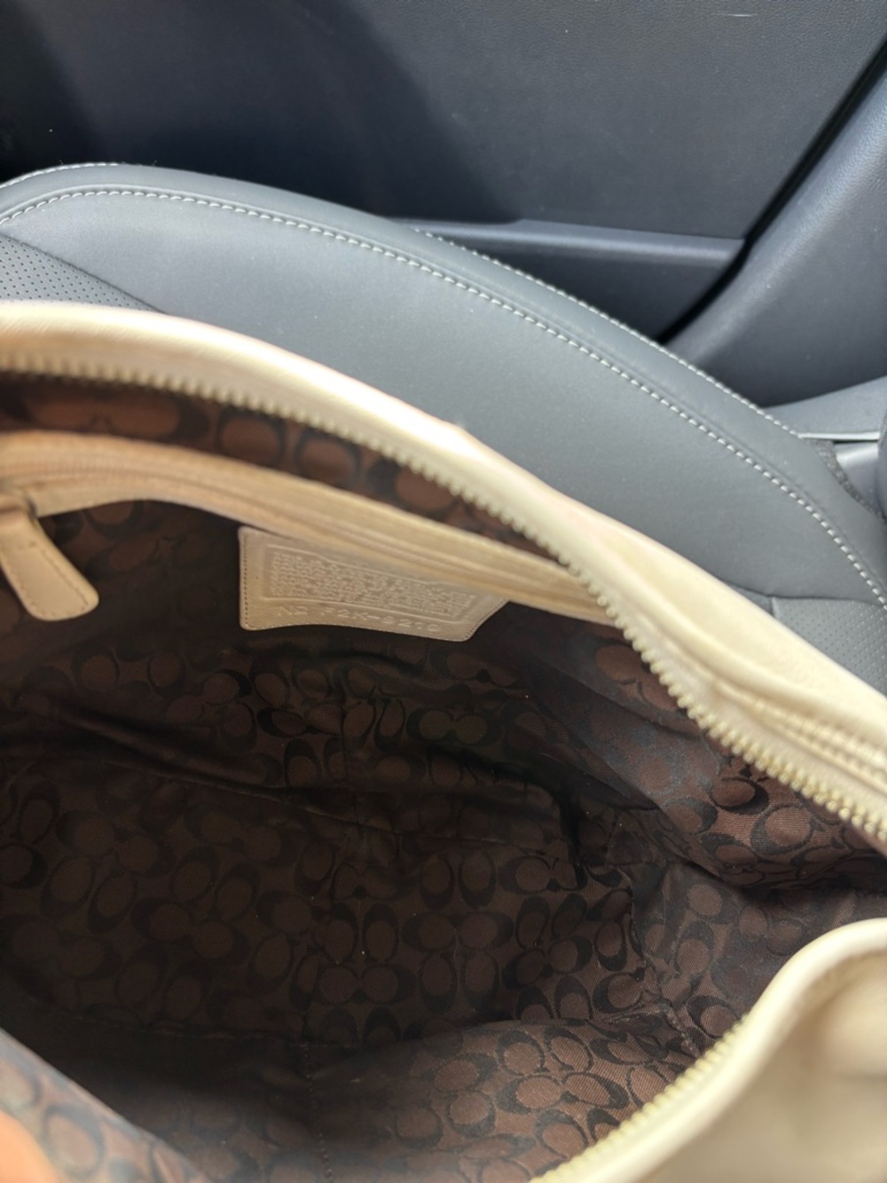 Coach Ergo White Leather Shoulder Bag Y2K Minimalist - Picture 10 of 11
